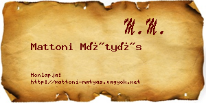 Mattoni Mátyás névjegykártya